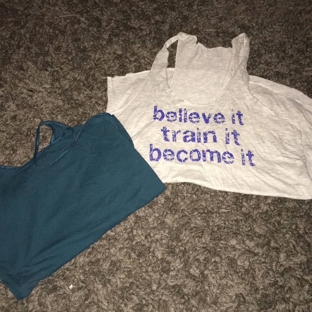 Two cute tank tops! Solid blue and gray